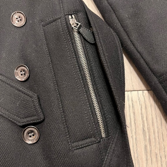 Like New Burberry Black Wool Coat. Size UK 4 - Picture 3 of 5